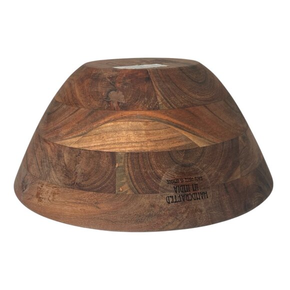 Dash of That boho Acacia wood 12” deep serving bowl - Picture 4 of 13